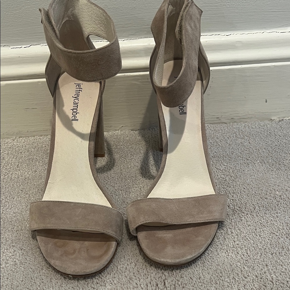 Jeffrey Campbell Taupe Suede Heels